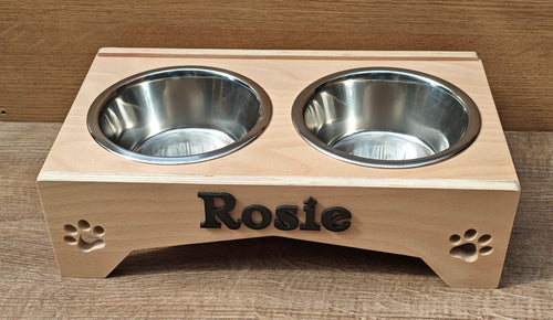 Personalised Raised Dog Bowl Stand | Handmade Wooden Feeding Station